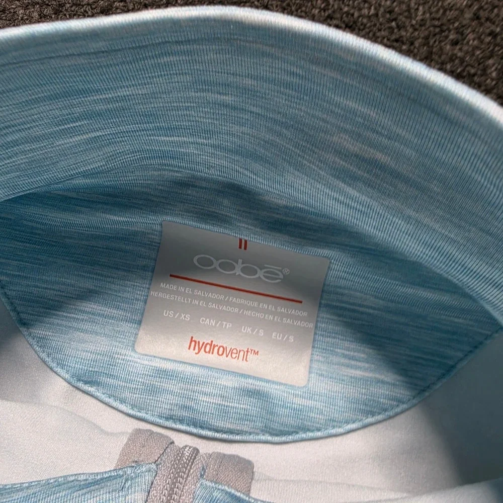 Oobe Hydrovent Quarter Zip Pullover Light Blue Mens XS Space Dye Active Top NEW